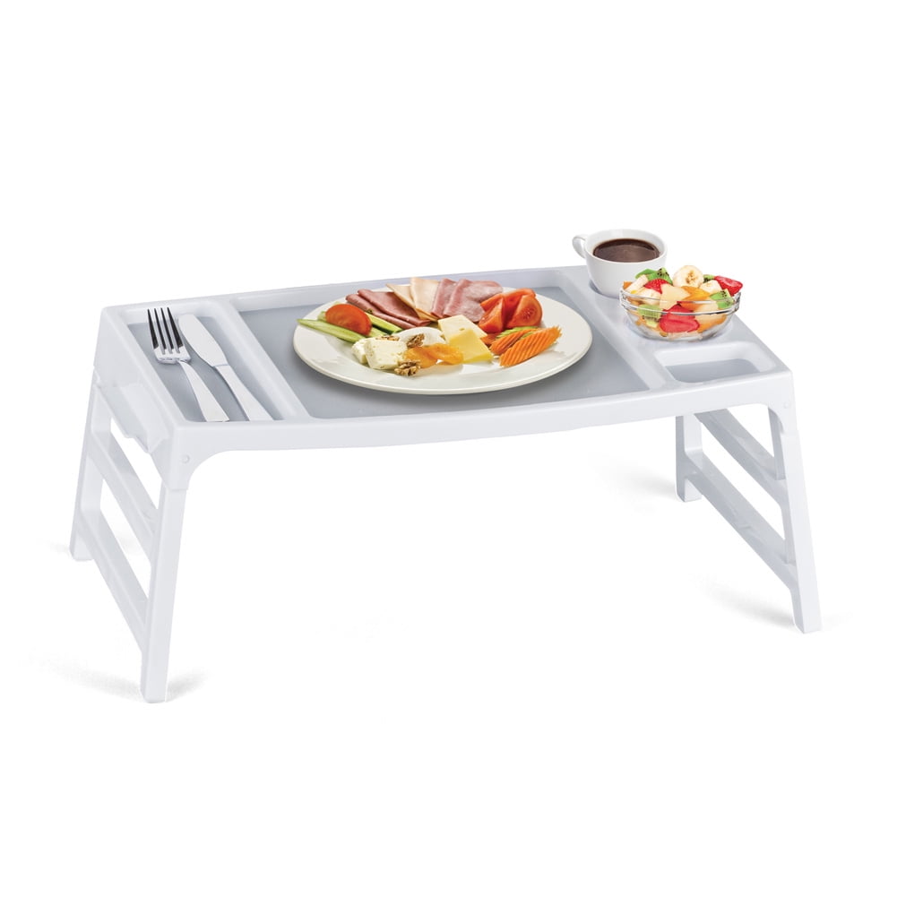 Foldable Lap or Bed or Couch Tray with Cup Holders, Sturdy and Easyto