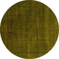 thumbnail image 1 of Ahgly Company Machine Washable Indoor Round Abstract Yellow Modern Area Rugs, 8' Round, 1 of 4