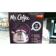 Mr. Coffee Claredale 1.9 Qt Stainless Steel Whistling Tea Kettle in Silver
