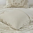 thumbnail image 5 of Madison Park Laetitia Full/Queen Tufted Cotton Chenille Medallion Fringe Coverlet Mini Set - Taupe, 5 of 8