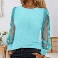 thumbnail image 2 of Bibifish Womens Tshirts Shiny Glitter Long Sleeve Tees Casual Relaxed Fit Party Blouses Trendy Sparkly Soft Cozy Carnival Mesh Tops, 2 of 4