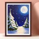thumbnail image 3 of Cuadros Decorativos Kit de noche de Navidad de pintura de diamante de taladro redondo completo 5D DI Likrtyny embutido en tela, 3 of 9