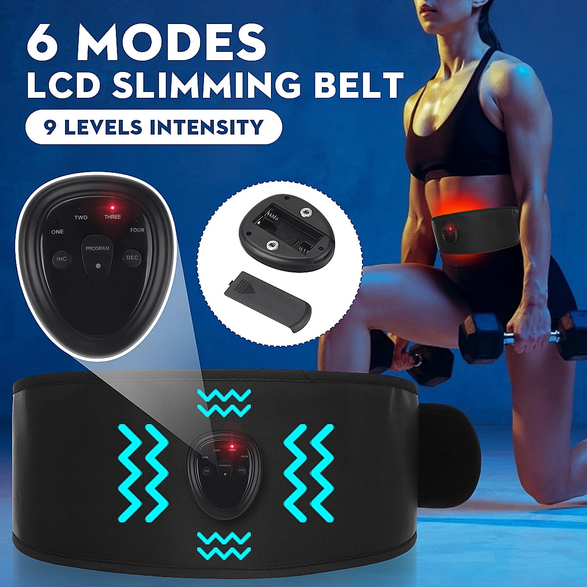 ABS Stimulator Muscle Toner Abdominal Toning Belt Workouts Portable EMS