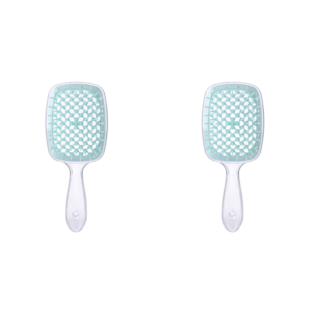 Peine Con Cojín Aire Dientes Anchos Cepillo para El Masaje Del Cuero Cabelludo (transparente) Azul