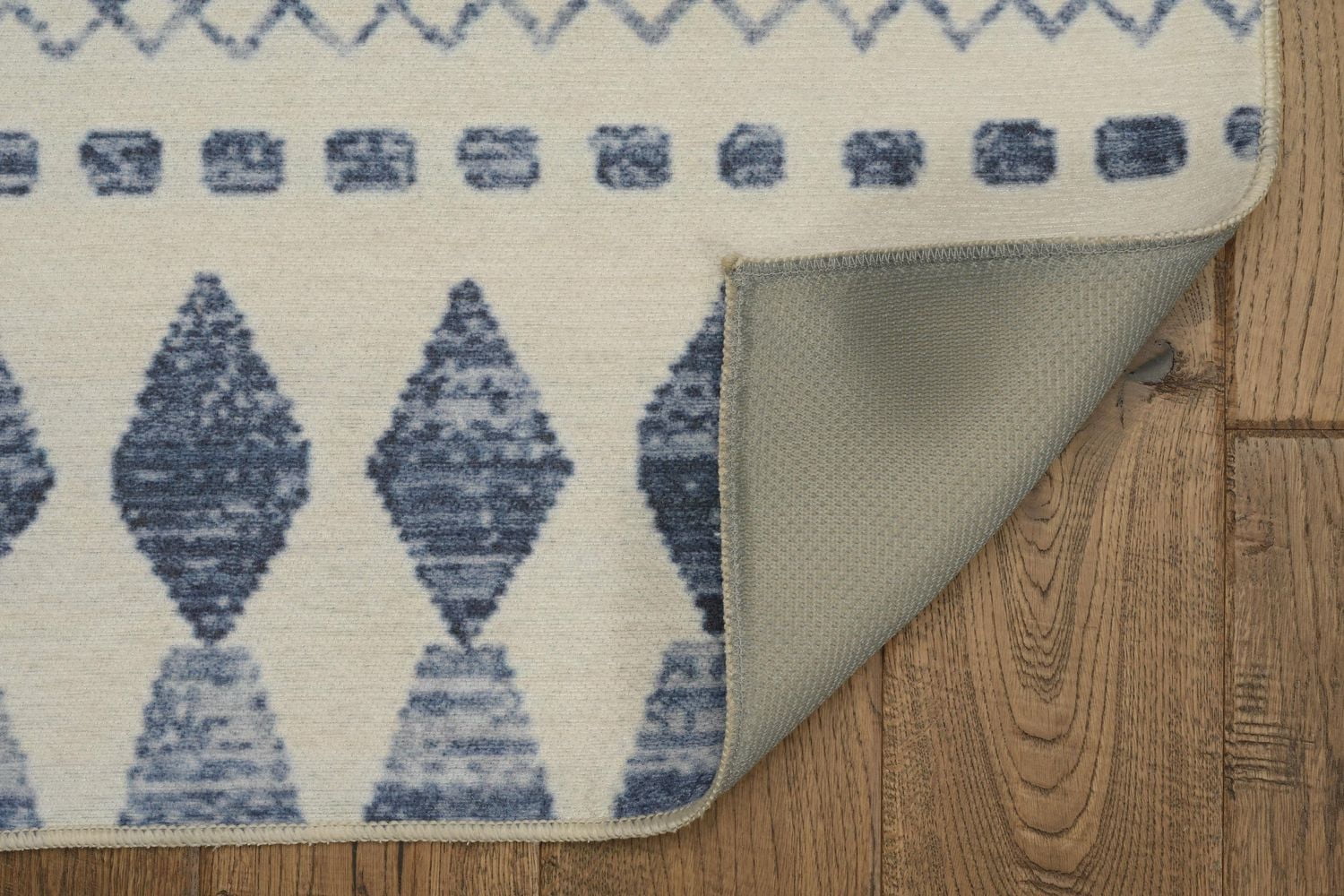 Tapis d'extérieur lavable Marco ivoire & bleu 5 pi x7 pi