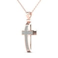 thumbnail image 2 of aaXia 14K Rose Gold Diamond 1/8ct TDW Cross Pendant Necklace, 2 of 4
