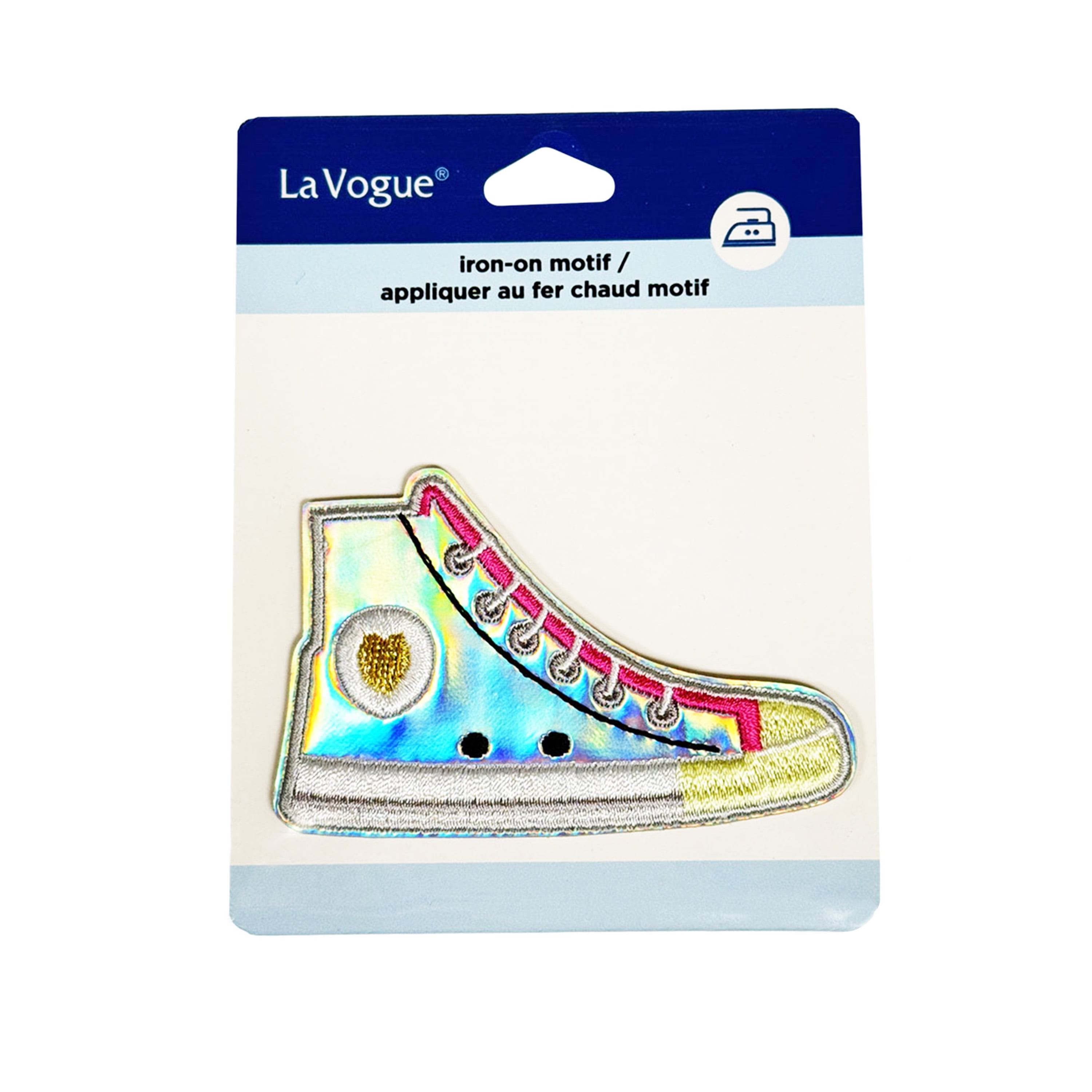 Patch thermocollant pour baskets LA VOGUE — 11,4 × 8,9 cm (4,5 × 3,5 po), 1 pièce