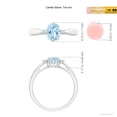 thumbnail image 4 of Angara Natural 0.6 Ct. Aquamarine with Diamond Classic Ring in 14K White Gold for Women (Ring Size: 12), 4 of 9