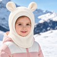 thumbnail image 2 of Toddler Winter Knit Hat with Scarf Lined Cute Bear Ear Hooded Cap for Baby Boys Girls Cold Weather Outdoor, 2 of 6