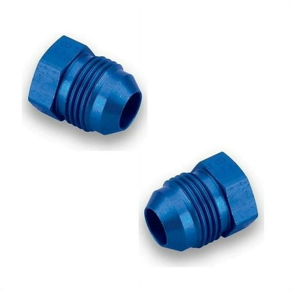 Earls Plumbing 580604ERL Aluminum AN Flare Plug; Size: -4AN Male; 2 pc.; Anodized Blue; Bagged Packaging;