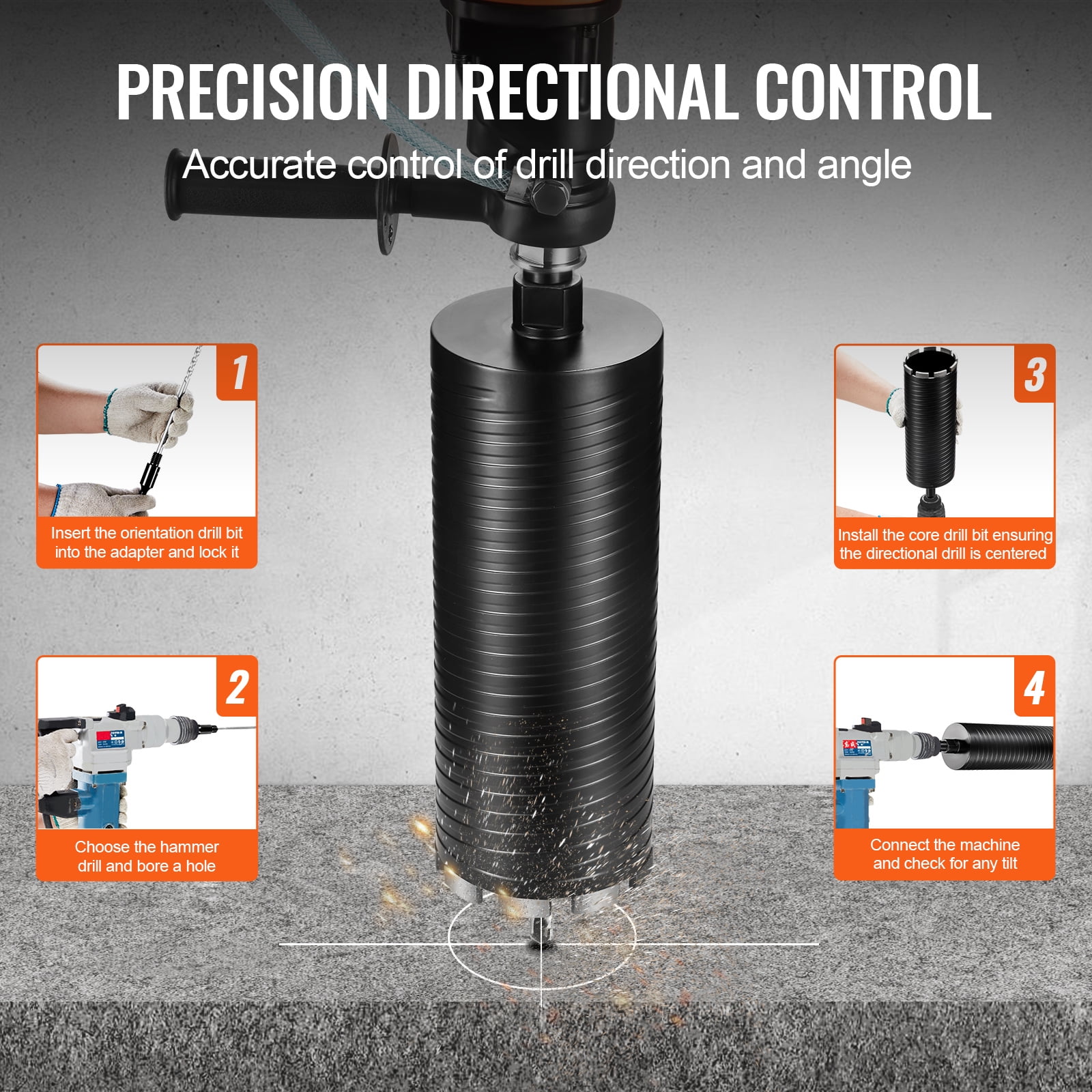 KFFKFF 4" Wet/Dry Diamond Core Bit Core Drill Bit for Brick Block with Pilot Bit