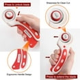 thumbnail image 4 of Rotary Cutter with 5pcs 45mm Straight Blade for Fabric Cutting Red White, 4 of 6