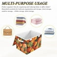 thumbnail image 6 of Yayeee Collapsible Cube Storage Bin with Lid Fabric Closet Decorative Basket with Handles, Colorful Leaves, 6 of 7