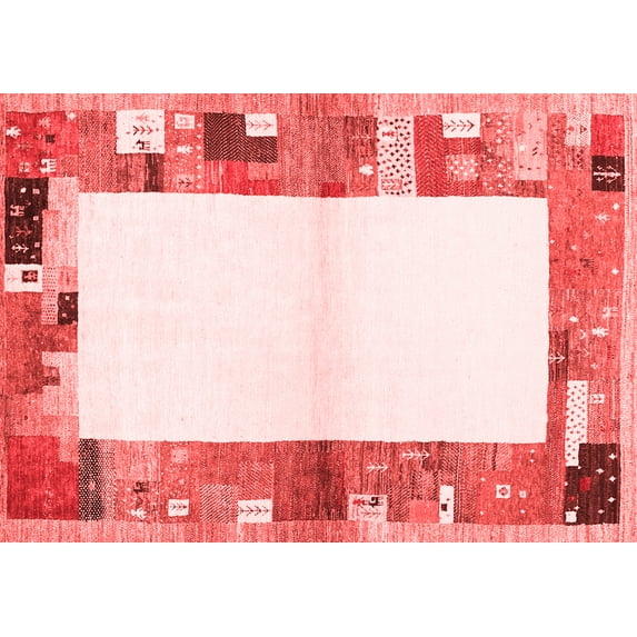Ahgly Company Indoor Rectangle Solid Red Modern Area Rugs, 5' x 8'