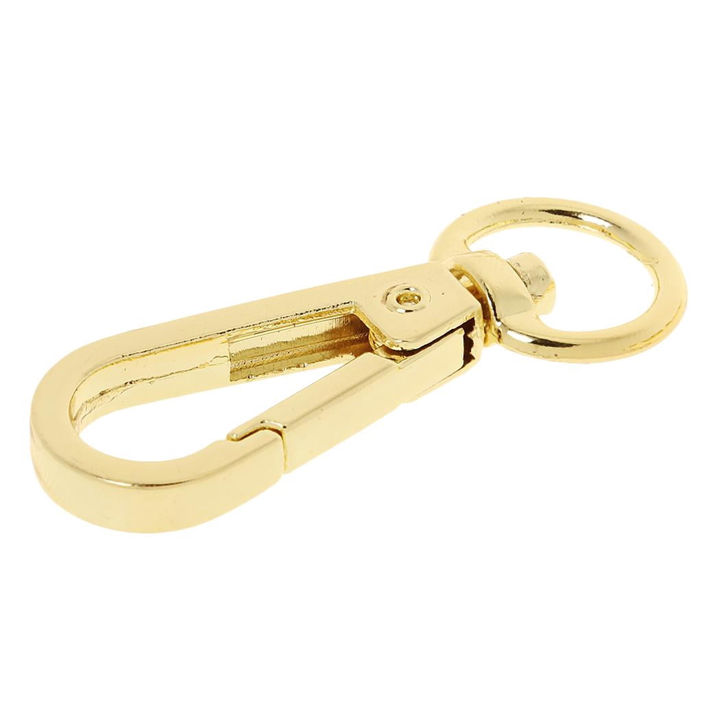 Milageto 3x 10pcs Alloy Spring Snap Hook Clasps Keychain Key Ring Gold