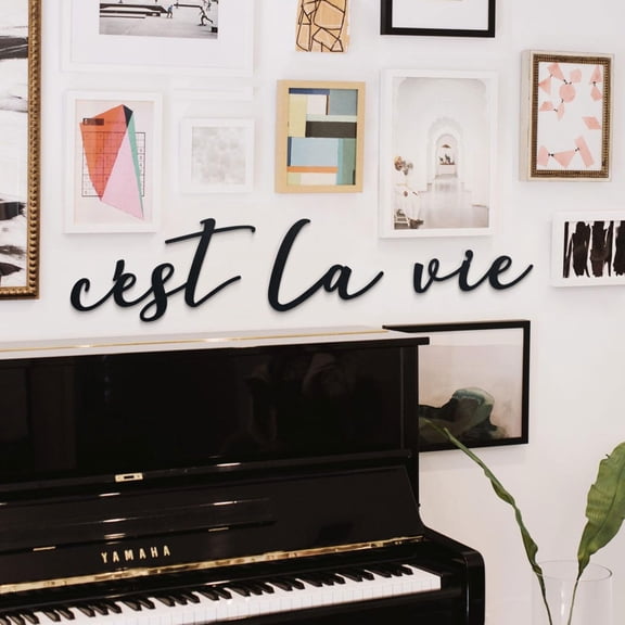 SUSSEXHOME Cest La Vie Metal Wall Art – Metal Wall Decor – Home Office and Living Room Decoration – Modern Style