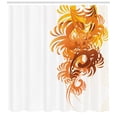 thumbnail image 3 of Ambesonne Floral Shower Curtain, Fractal Flower Swirls Art, 69"Wx84"L, Orange Yellow Cream, 3 of 3