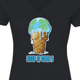 thumbnail image 4 of Inktastic Keep It Cool Melting Earth Ice Cream Cone Women's V-Neck T-Shirt, 4 of 5