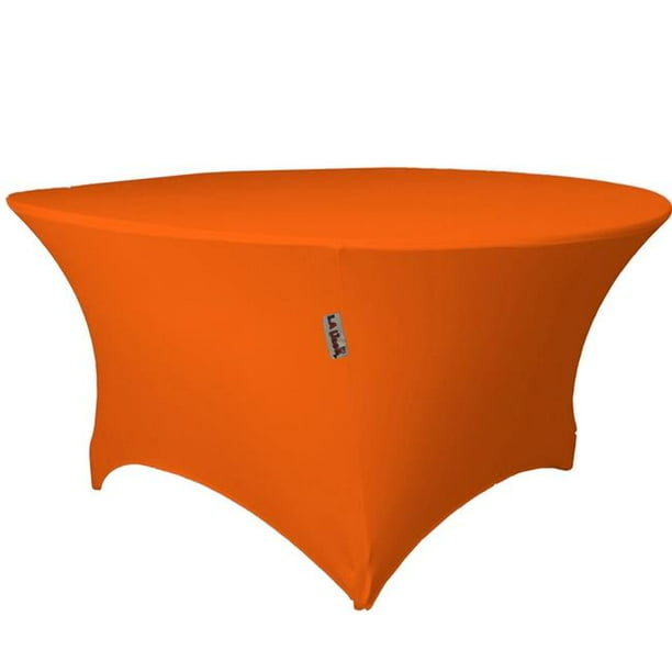 TCSpandex72Rx30HOrangeX48 Round Spandex Tablecloth, Orange 72 x 30