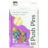 Charles Leonard Pins - Push - Reusable Box - Assorted Colors - 60/Box 79060