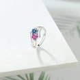 thumbnail image 4 of Gem Stone King 925 Silver and 10K Yellow Gold Ring Round Persian Blue Moissanite and Created Sapphire Pink (1.07 Cttw, Size 6), 4 of 5