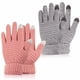 thumbnail image 3 of Minnieouse 2 pares de guantes táctiles multifunción, sensibles al tacto, cómodos de llevar, guantes adhesivos para pantalla táctil guantes y mitones Gris+Rosa, 3 of 6