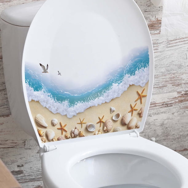 Xihbxyly Pegatinas de Pared de Playa, Calcomanías Decorativas de Pvc Extraíbles, Diseño Fácil de Despegar y Pegar, Aplicación Versátil para Paredes, Azulejos y Vidrio, Decoración Del Hogar, Baño y Sa