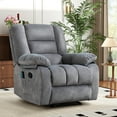 thumbnail image 5 of Ebello 36'' Massage Recliner Chair with Heat and Vibration – Soft Fabric Manual Reclining Chair for Living Room and Bedroom – Light Gray, 5 of 10