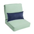 thumbnail image 4 of Sunbrella Sorra Home Oakley  Solid Indoor/ Outdoor Corded Chair Cushion Set and Lumbar Pillow Canvas Spa+Canvas Navy, 4 of 5