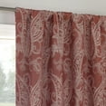 thumbnail image 3 of Sun Zero Pedra Paisley Embroidery 100% Blackout Back Tab Curtain Panel, 40"X84", Rustic Red, 3 of 8