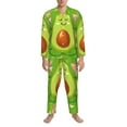 thumbnail image 3 of Disketp Avocado Keep Calm for Pajamas Set Long Sleeve Sleepwear Mens Button Down Nightwear Pj Sets-Medium, 3 of 7
