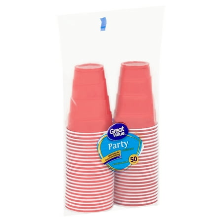 Plastic Trophy Cups - Great Value 18 Oz Plastic Party Cups, 50 Count