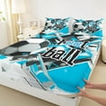 thumbnail image 3 of jejeloiu Ball Game Gaming Bed Sheets,Soccer Football Sport King Sheets,White Blue Black Sheet Set For Men Women,Super Cozy Room Decor,4 Pieces, 3 of 7