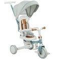 thumbnail image 1 of Qaba 7 in 1 Toddler Tricycle with Adjustable Parent Handlebar, Blue, 1 of 10