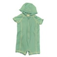 thumbnail image 2 of Infant Girls 1 Piece Aqua Blue Hooded Rash Guard Swimming Suit Swim 6M, 2 of 2
