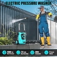 thumbnail image 6 of 4300Psi Electric Pressure Washer, New Power Washer with 35FT+20FT Resistant Extension Pressure Washer Hose, 4 Nozzles, for Home/Car(Blue), 6 of 7