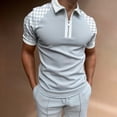thumbnail image 3 of Men's POLO Shirt Striped Printed Short Sleeve T-Shirt Lapel Shirt, 3 of 7