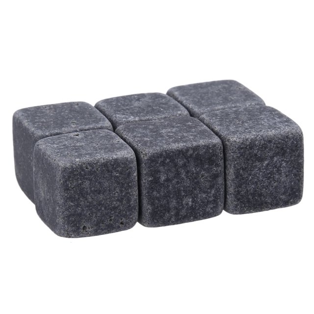 Sywqhk 6 uds. De piedras naturales para whisky, para beber cubitos de hielo, Bar, enfriador de vino, roca negra Sywqhk Para estrenar