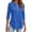 21#Blue, variant on Women's 3/4 Length Sleeve V Neck Flowy Tunic Blouses Work Tops Shirts with Zippers Navy 2XL