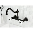 thumbnail image 5 of Kingston Brass  Vintage Two-Handle 2-Hole Wall Mount Bathroom Faucet Polished Nickel Polished, 5 of 5