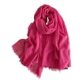 thumbnail image 2 of Cotton Blend Soft Scarf for Women Men Solid Color Iimitation Cotton Linen Thin Scarf with Fringed Edges Linen Scarf Shawl Travel Women's Scarf, 2 of 4