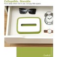 thumbnail image 4 of Caja de pañuelos plegable, soporte rectangular de silicona para caja de pañuelos, dispensador de pañuelos cómodo y suave, caja de pañuelos impermeable para oficina, dormitorio, sala de estar, cocina, verde Vhermosa ZYY-3030, 4 of 5