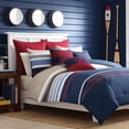 thumbnail image 1 of Nautica Collection Bradford 100 pour Cent Coton Douillet et Doux, Couette Réversible à Rayures Durable et Respirante avec Taies d'Oreiller Assorties, Ensemble de Literie 3 Pcs, Grand Lit, Marine/kaki, 1 of 2