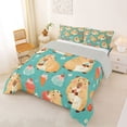 thumbnail image 2 of Erosebridal Kawaii Capybara Full Size Comforter Sets,Sweet Ice Cream Cute Daisy Blossom Bedding Sets For Girls Kids ,Reversible Gray 3 Pieces, 2 of 7