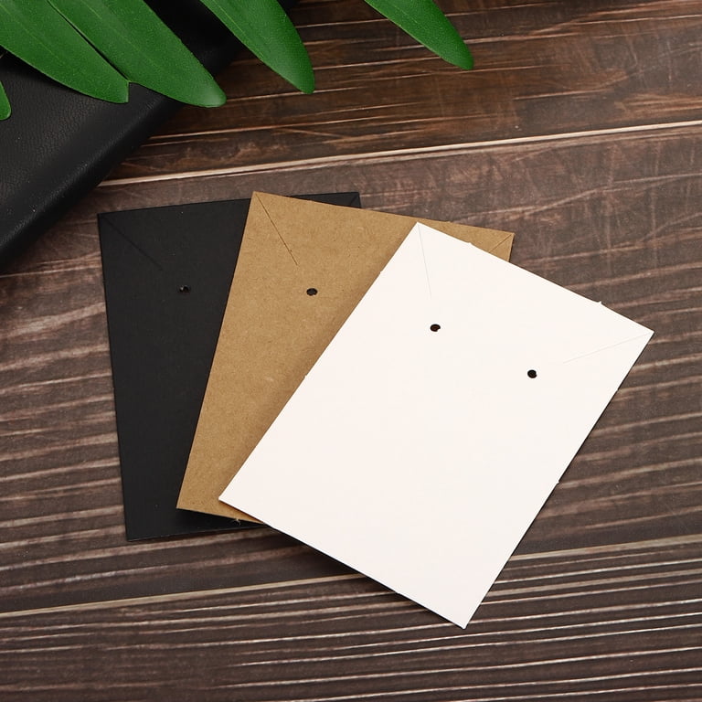 PATIKIL 200-Pack Black Earring Display Cards - Blank Cardboard Hanging Tags For Ear Studs