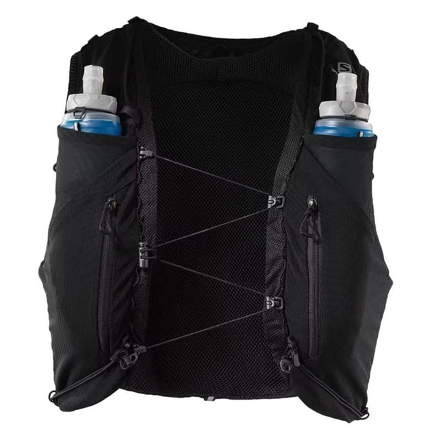 Ruiboury Adjustable Water Bag Hydration Pack 12L Capacity Multiple Pockets Waterproof Running Gear Daypack Rucksack Keys Black M