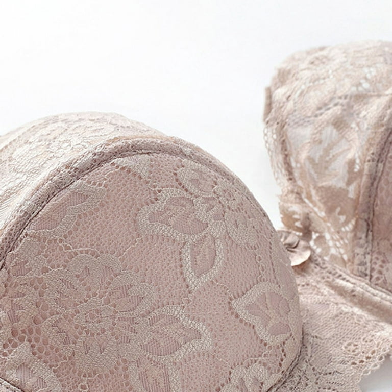 SOOMLON Bralettes for Women Lace Underwire Double Breasted Push Up Bra  Fashion Bra Push Up Bras Khaki L 