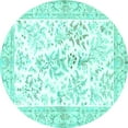 thumbnail image 1 of Ahgly Company Indoor Round Persian Turquoise Blue Traditional Area Rugs, 5' Round, 1 of 4