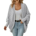 thumbnail image 2 of Delayuji Women's Cardigan Sweaters Oversized Chunky Knit Wrap Batwing Open Front Cardigan Outerwear Coat Spring Fall, 2 of 6