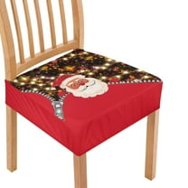 SEANATIVE Santa Claus Chair Covers for Dining Chairs Set of 6 Christmas Chair Seat Covers with Elastic Band Red Dinning Chair Upholstered Cover Elastic Dining Stool Covers Xmas Holiday Decor